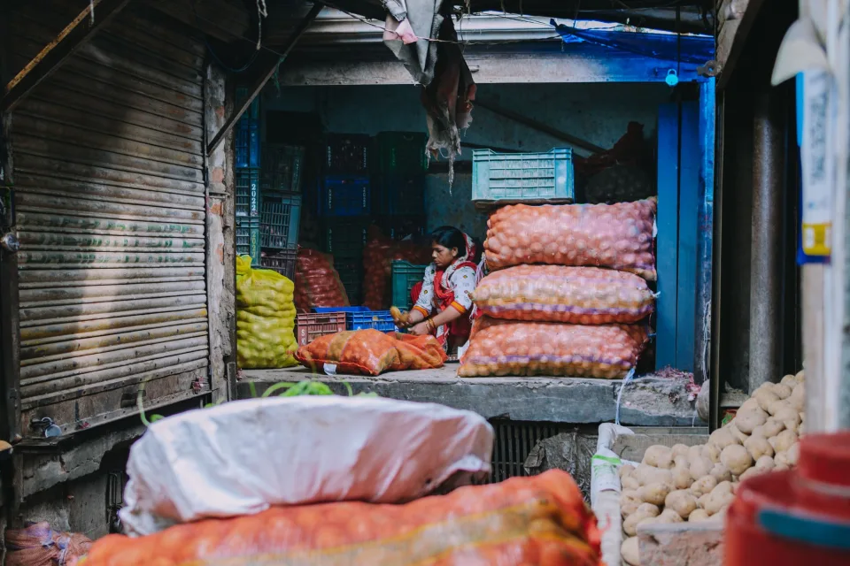 Sạp rau củ tươi